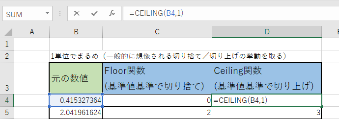 CEILING関数の使用例1